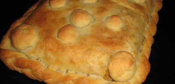 Пирог с печенью и гречневой кашей