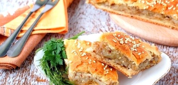 Постный пирог с картофелем и гречкой