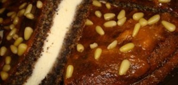 маковый пирог-торт с творожной прослойкой