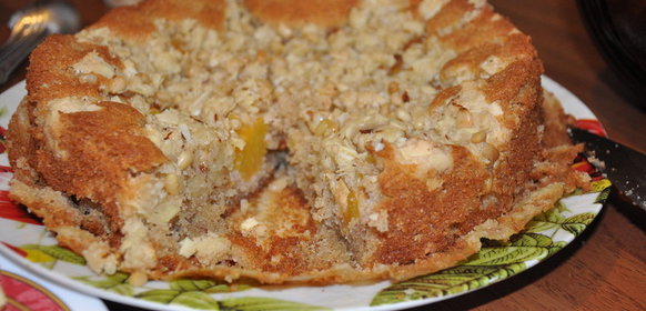 Персиковый пирог со штрейзелем