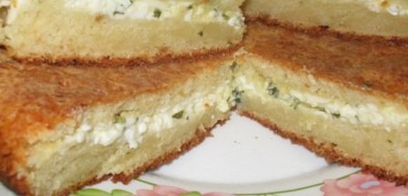 Пирог с сыром на творожном тесте ( почти Хачапури)
